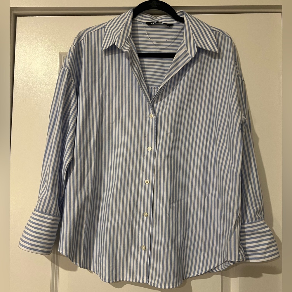 Zara Striped Oxford Button Down